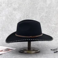 Black Custom Belt Accessories Cowboy Fedora Hats