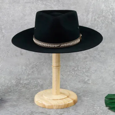 Black Flat Brim Wholesale Fine Men Hats