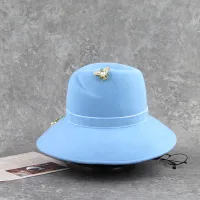 Fashion Blue Bee Decoration Sky Blue Lady Hat