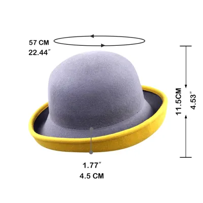 Comfortable Grey Purple And Yellow Lady Hat