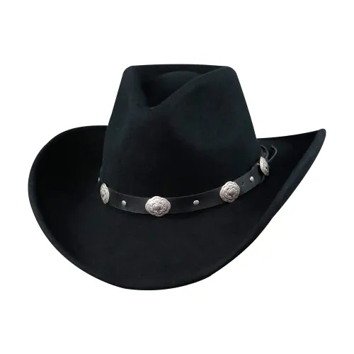 100%Wool Felt Black Western Cowboy Hat