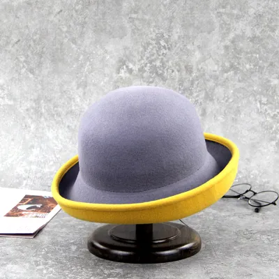 Comfortable Grey Purple And Yellow Lady Hat