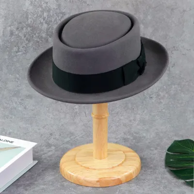 New Design Gray Wool Felt Pork pie Hat