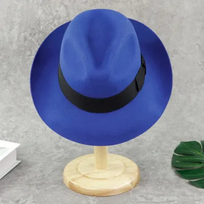 Fedora Hat Royal Blue Roll Up Brim
