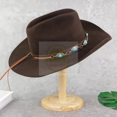 LIHUA 2021 New Cheap Cowboy Hats For Sale Cowboy Hot With Belt Decoration Felt Cowboy Hat