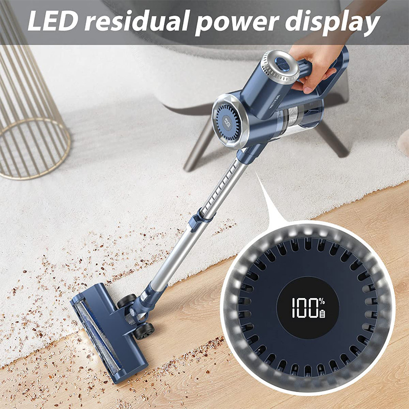 Cordless Vacuum Cleaner with LED Display, 12000Pa Handheld & Stick Vacuum 4 in 1, Lightweight, Up to 30 Minutes Runtime, with Cyclone Filter for Hardwood Floor Carpet, Pet Hair