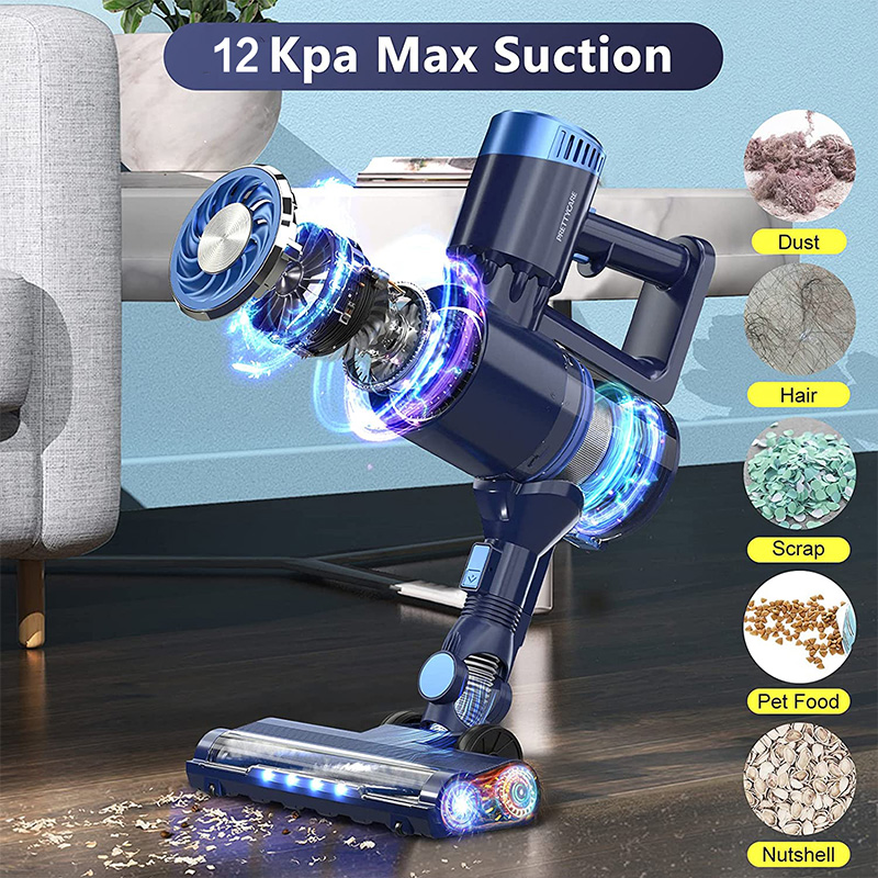 Stick Vacuum Cleaner Cordless, 180W with 12kPa Strong Suction, 40MinS Runtime, Lightweight Cordless Cyclone Vacuum with Detachable Battery, Perfect for Hardwood Pet Hair