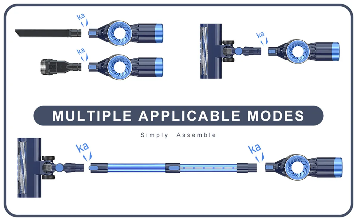 Stick Vacuum Cleaner Cordless, 180W with 12kPa Strong Suction, 40MinS Runtime, Lightweight Cordless Cyclone Vacuum with Detachable Battery, Perfect for Hardwood Pet Hair