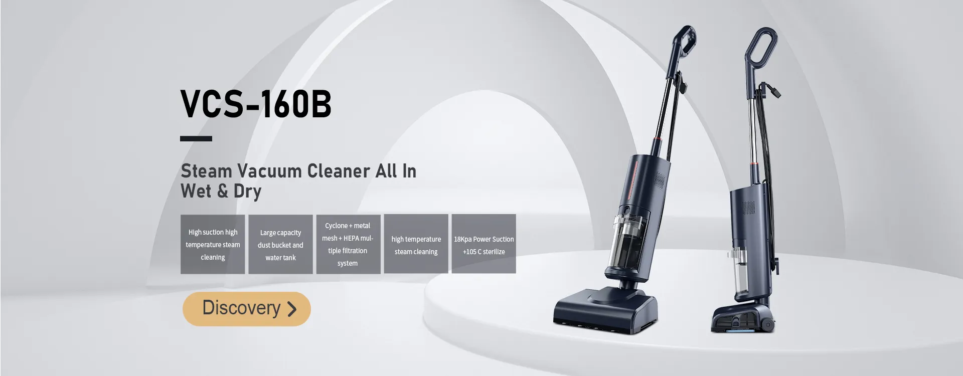 Wet and dry steam vacuum cleaner