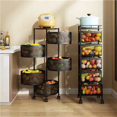 Estante de almacenamiento de cocina redondo giratorio de múltiples capas,  cesta de almacenamiento de 4 niveles, estante de almacenamiento de cocina