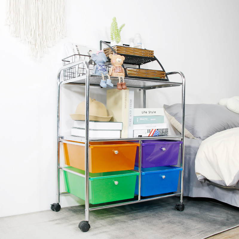 Rolling Storage Cart and Organizer with 6/10/12/15/20 Plastic Drawers