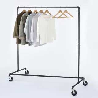 Industrial Pipe Clothing Garment Rack on Wheels with Brakes, Commercial Grade Heavy Duty Sturdy Metal Rolling Clothing Coat Rack Holder