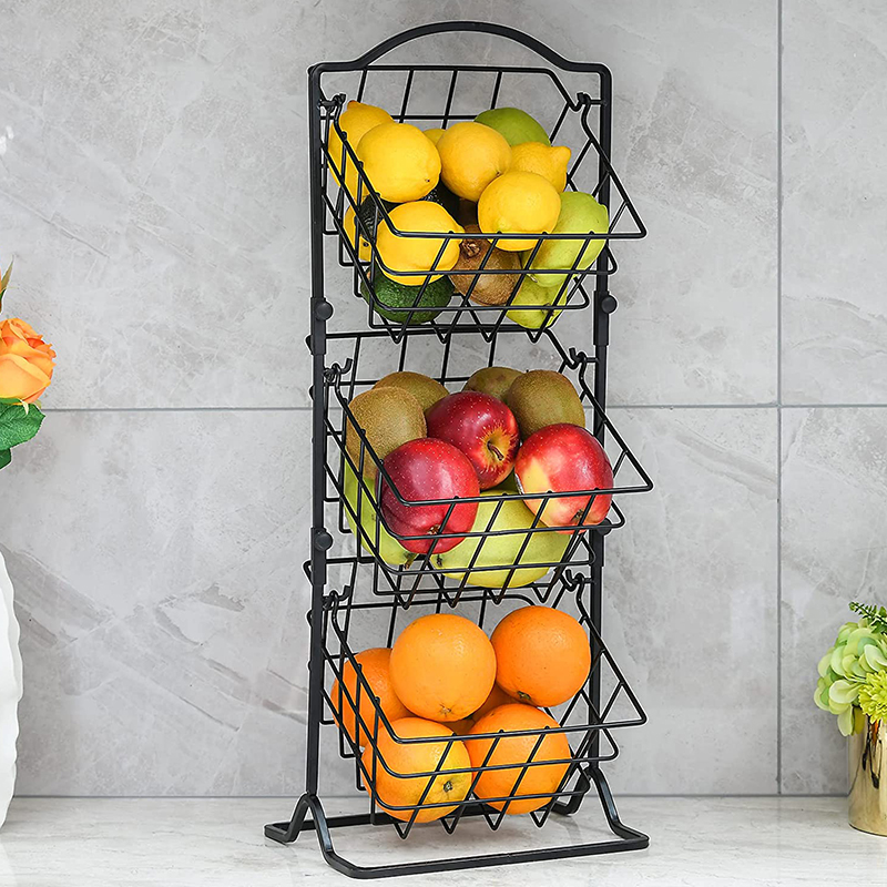 3-Tier Fruit Basket Fruit Bowl for Kitchen Counter or Floor