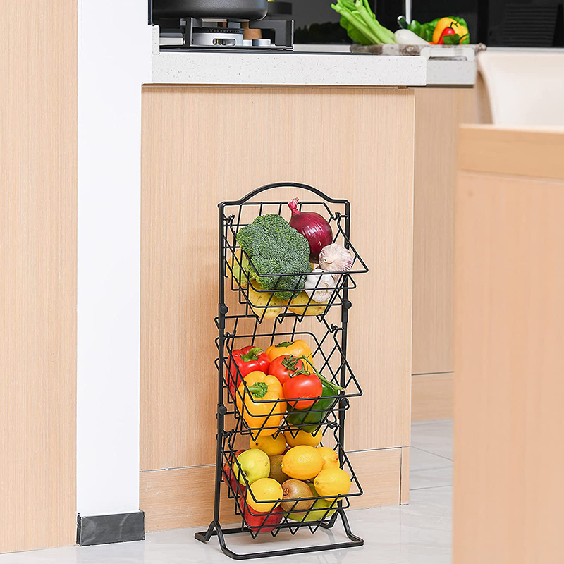 3-Tier Fruit Basket Fruit Bowl for Kitchen Counter or Floor