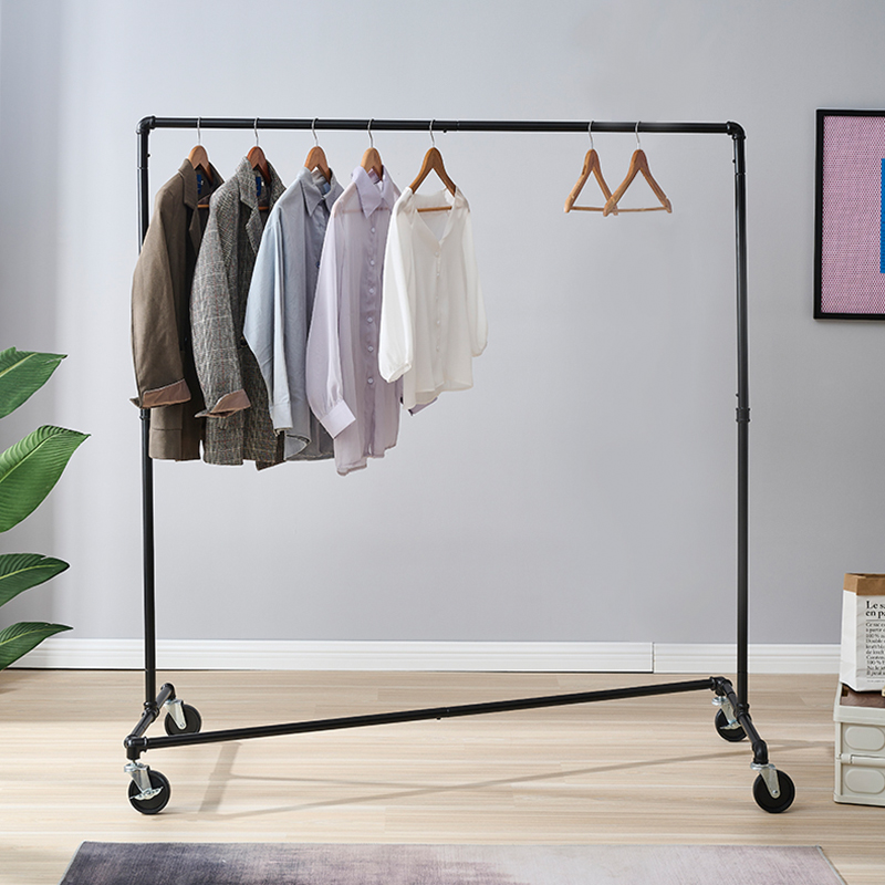 Heavy Duty Industrial Pipe Clothing Rack on Wheels with Brakes