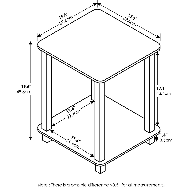 Innovative No Tool Assembly End Table