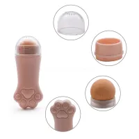 New cute cat paw shape facial cleaning skincare tool Beauty massager reusable volcanic roller