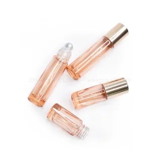 Pink Clear Essential Oil Glass Roller Bottle