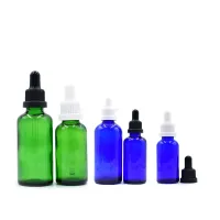 Amber Green Blue Glass Dropper Essential Oil Bottle