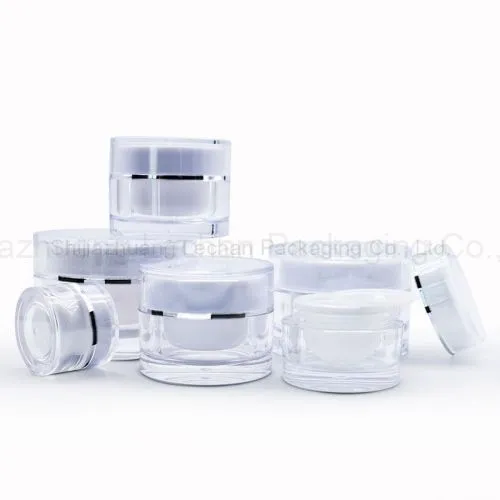 Cosmetics Plastic White Cream Jars Screw Cap