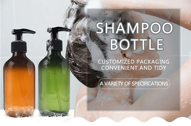 High Quality Amber PET Plastic Shampoo Bottle
