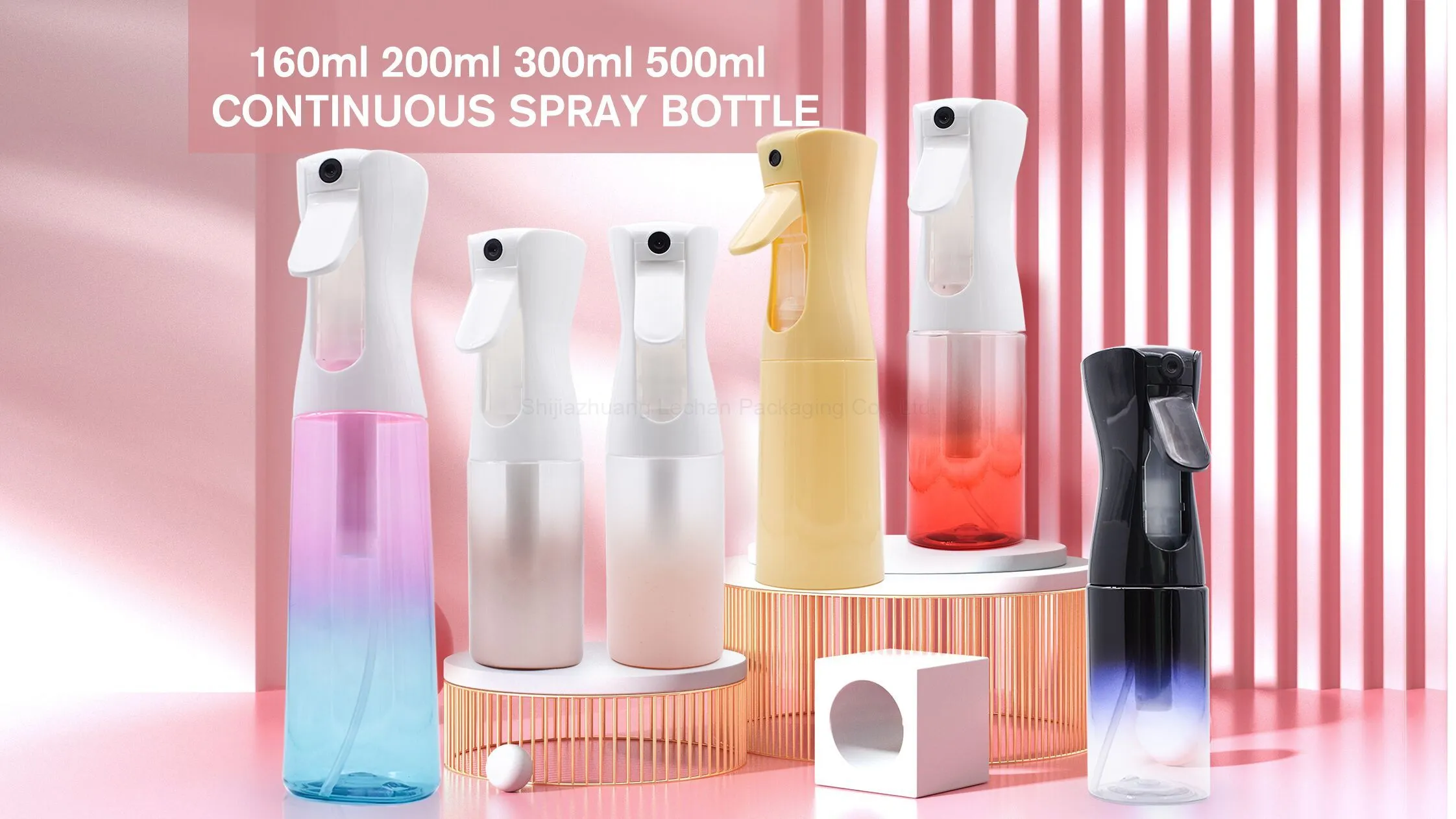 High pressure barber continuous spray mist bottle