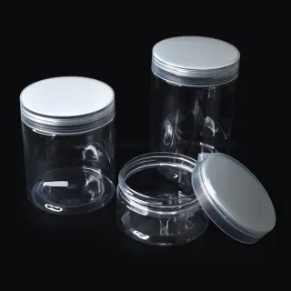 Pet Transparent Round Empty Cream Cosmetic Jar