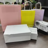 Color Kraft Shopping Paper Bag With Handle
