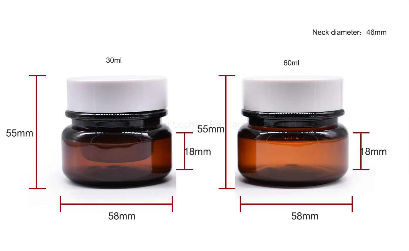 30g 60g amber cosmetic plastic cream jar