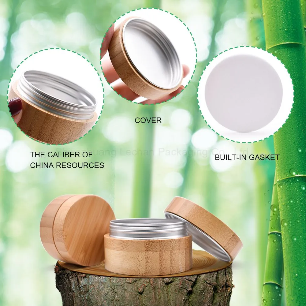 bamboo moisturiser container aluminum inner