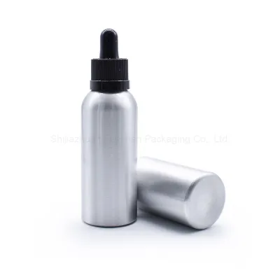 High Quality Sliver 30ml 50ml 80ml Aluminum Dropper Bottles
