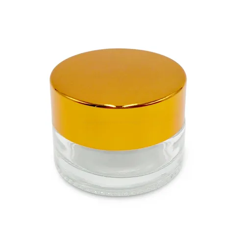 Gold aluminum lid glass cream jar