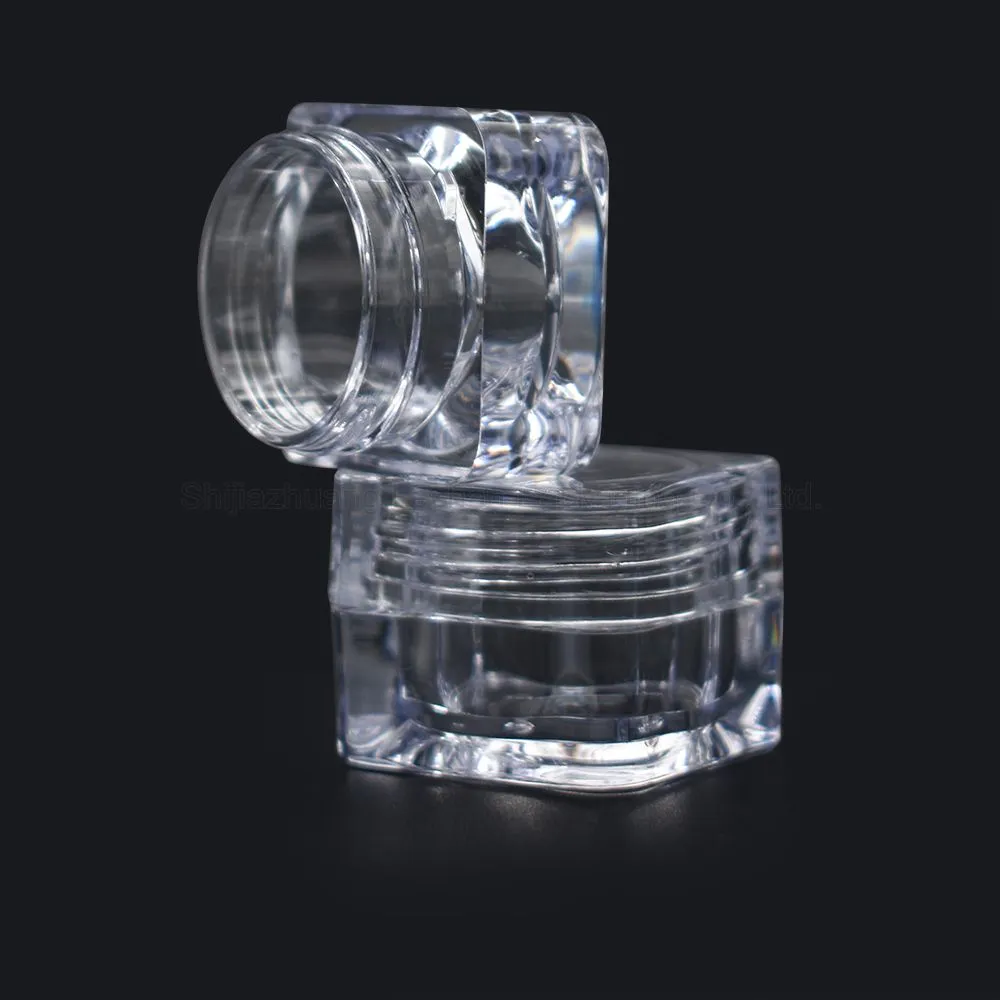 Transparent square cream sample acrylic jar