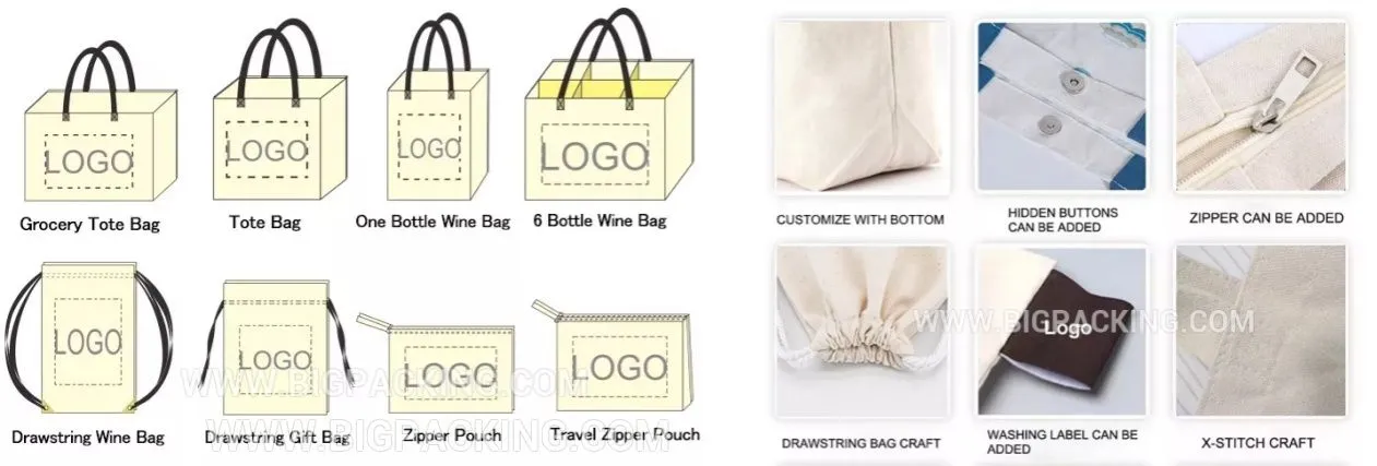 Custom Logo Canvas Bags