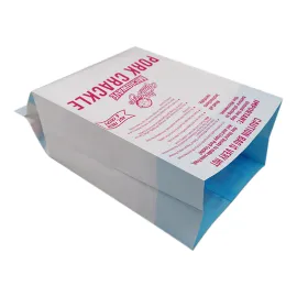 Biała, tłuszczoodporna papierowa torebka z wieprzowiną z papieru pakowego