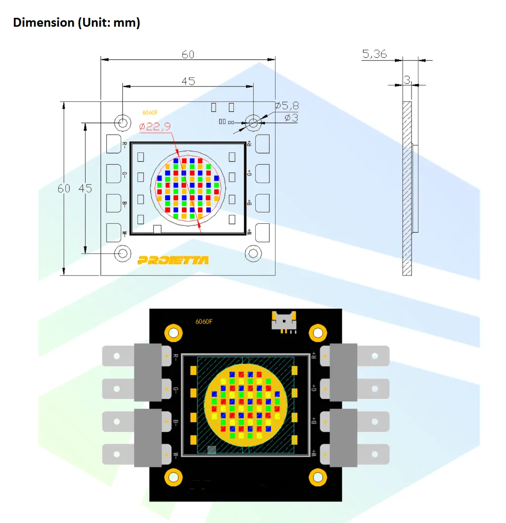 High Power 800W RGBW COB LED