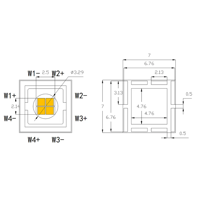 Led Module 70 70 high power 7070 smd led, 7070 40W led, 40W SMD LED for Torch light