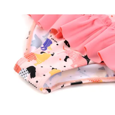 Miniatree Benutzerdefinierte hochwertige reizende Badebekleidung für kleine Mädchen mit Hundedruck, einteilige Badebekleidung