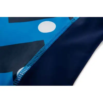 Miniatree kundenspezifische zweiteilige Jungenbadebekleidung Punktdesign scherzt blaue hochwertige Badebekleidung der Strandbadebekleidung