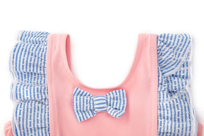 OEM/ODM/Custom/Wholesale Miniatree straps and bow one-piece Little girls beach bathing suit/skin friendly beachwear swimwear