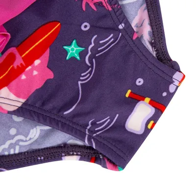Miniatree Custom Saum Design Dinosaurier drucken einteilige Bikini-Badebekleidung für kleine Mädchen in hoher Qualität