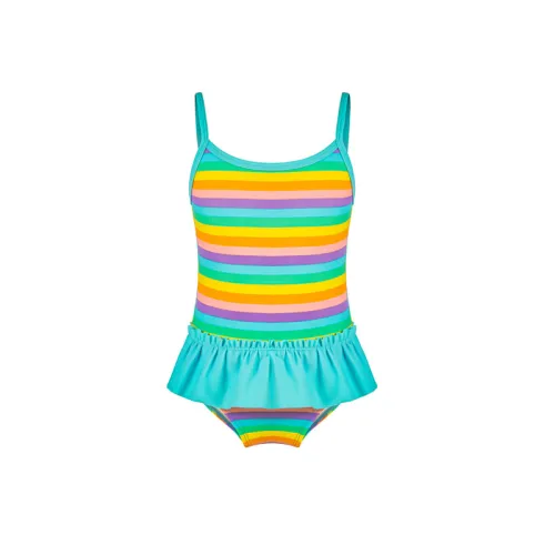 Miniatree Custom Cute one-piece halter for children and rainbow print for little girls beach swimsuit