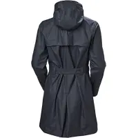 OEM/ODM women's Black Waisted ​PU rain jacket
