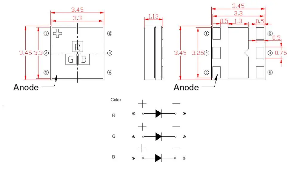 3535 RGB, RGB LED, 3535 led flat lens