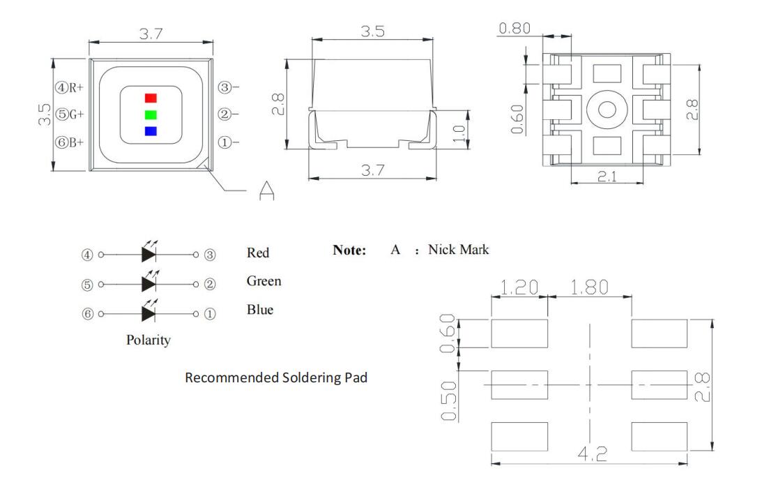 0.2W 3535 RGB LED