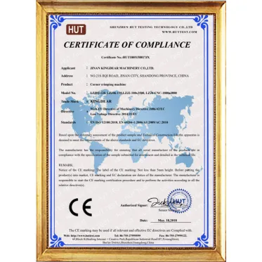 CE Certificate of Corner Crimping Machine