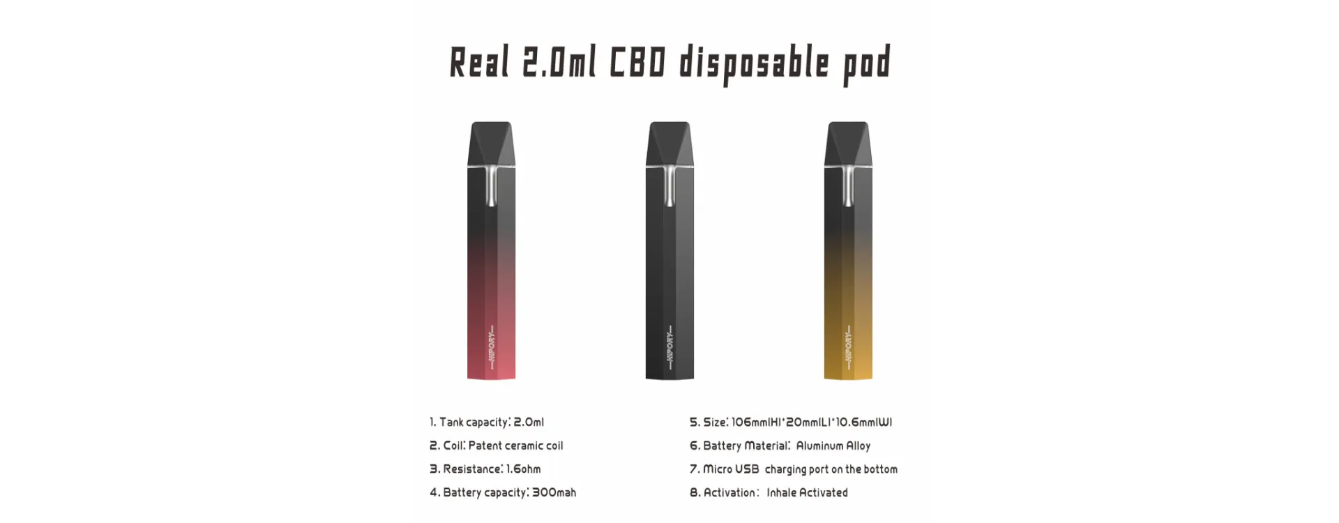 Real 2.0ml CBD disposable Pod