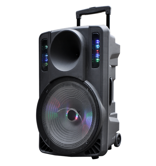 15 Inch HIFI SPEAKER/ LED Light/BLUETOOTH/USB/SD/FM/MIC*2/TWS/AUX IN/ GITAR/ Side handle/ cardan wheel /SP-152