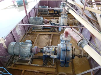 Slurry pump used in Indonesian titanium mine
