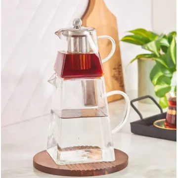 Handmade High Borosilicate Clear Glass Teapot Set Custom Tea Pot